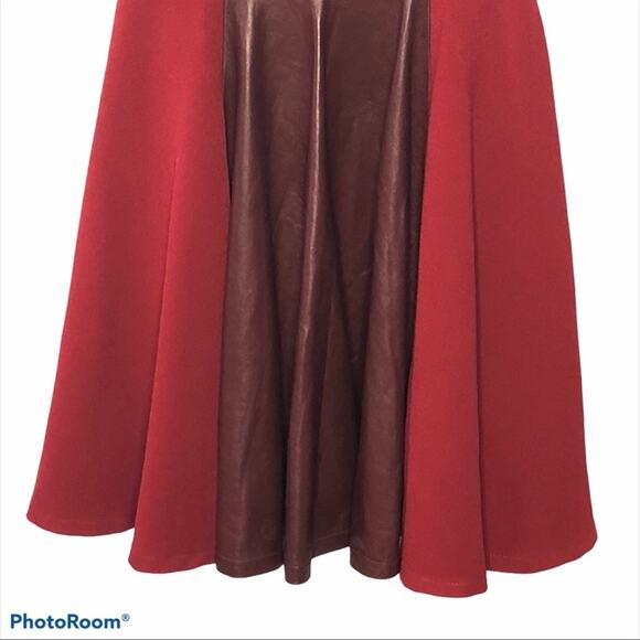 Beckley By Mellissa Mila Oxblood Leather Pleated Mini Dress Sleeveless Luxury - Picture 8 of 14